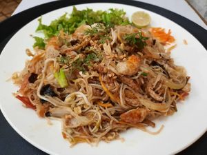 Thai style Tom Yam Fried Rice Noodles. at Loving Hut in Kinshasa
