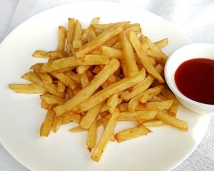 French Fries at Loving Hut in Kinshasa