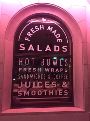 Sign  at Dean & David - JFK in Luxembourg City