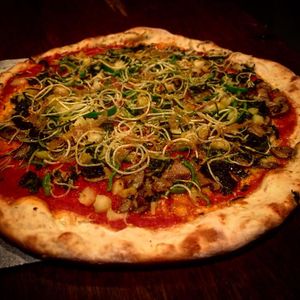 Vegan Pizza at Cha Chi's in Placencia