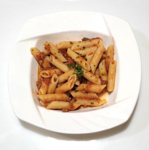 Penne arrabiata at Silvio's Bistro in Bangkok