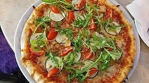 Vegetarian pizza at Silvio's Bistro in Bangkok