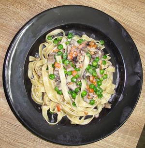Fettuccine primavera at Silvio's Bistro in Bangkok
