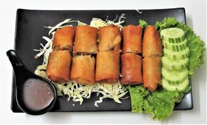 Spring roll vegetarian at Silvio's Bistro in Bangkok