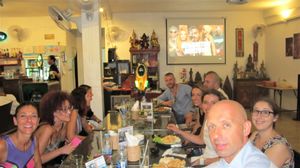 Italian friend enjoy at Silvio's Bistro in Bangkok