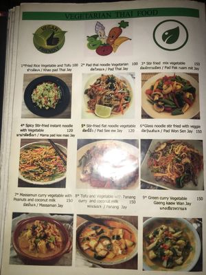 Veggie Thai Food menu at Silvio's Bistro in Bangkok