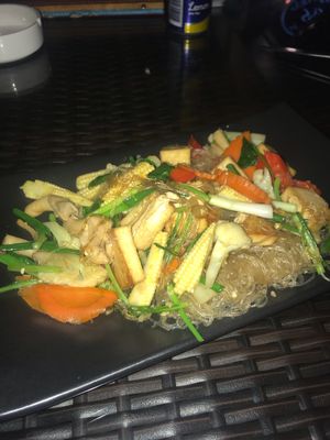 Glass noodle stir fry  at Silvio's Bistro in Bangkok