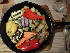 Vegetables pan at Kulinarium in Sibiu