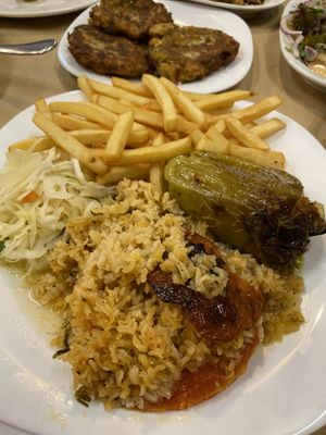 vegan filled tomatos and peppers with rice  at Noah's Ark in Kos