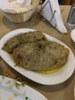 pasus with legumes (stuffed cabbage leaves)  at Noah's Ark in Kos