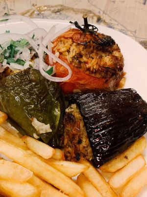 rice stuffed vegetables main course at Noah's Ark in Kos