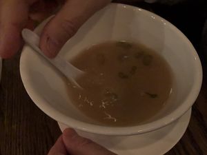 Miso soup at Niu in Chicago
