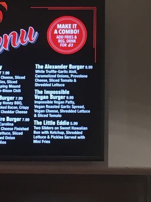 Impossible Burger with vegan cheese at EddieWorld in Yermo