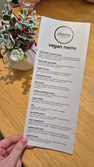 Menu at Chomp in Rochester