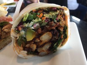 Buffalo cauliflower wrap at Chomp in Rochester