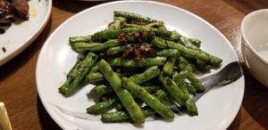 Stir fried green beans at Old Bailey in Hong Kong Island