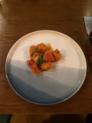 Sweet and sour tofu at Old Bailey in Hong Kong Island