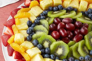 Rainbow fruit. 7 types of seasonal fruits at Bong Restaurant in Ha Giang