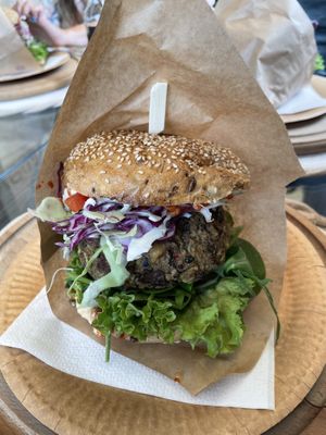 Black lentil burger  at Vegan Burger in Zielona Gora