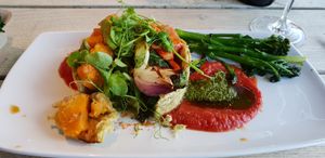 Roasted Butternut Squash and Sweet Potato Tart at Coombe Cellars in Newton Abbot
