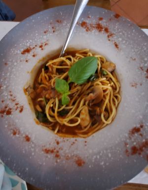 Pasta at Pane & Vino in Evora