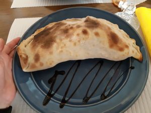 Vegan Calzone at Pane & Vino in Evora