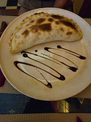 Vegan calzone at Pane & Vino in Evora