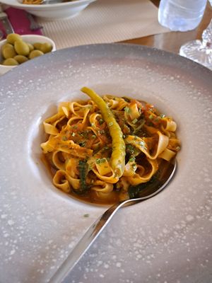 Pasta alla matriciana veggie. Muito boa ⭐️ at Pane & Vino in Evora