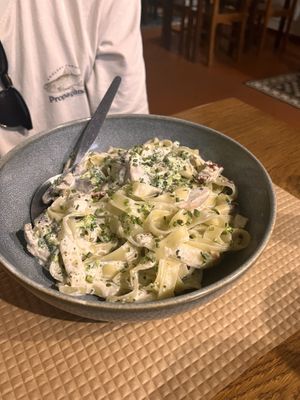 Tagliatelle broccoli veggie   at Pane & Vino in Evora