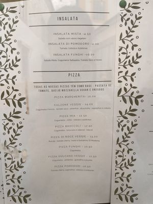 Vegan menu   at Pane & Vino in Evora