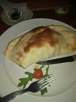 Calzone vegan at Pane & Vino in Evora