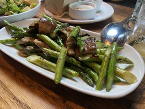 Pan Roasted Asparagus and Mushroom   at Beauty & Essex in Hollywood