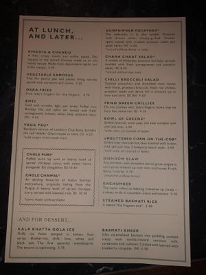 Vegan menu 2 at Dishoom - Carnaby in London