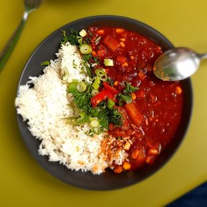 Chili sin carne at Vedans in Bayreuth