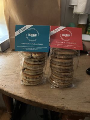 cinnamon sugar and traditional welsh cakes  at MamGu Welshcakes in Harverfordwest