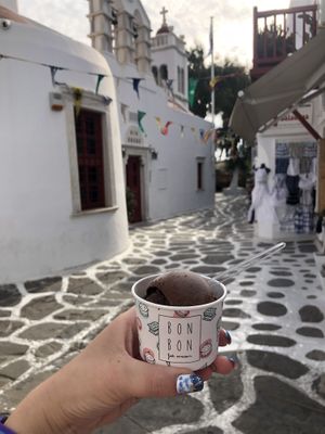 Chocolate vegan ice cream  at Bon Bon Fait Maison - Maybe closed in Mykonos