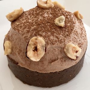 Chocolate hazelnut praline tart at Linden Organic in Gilbert