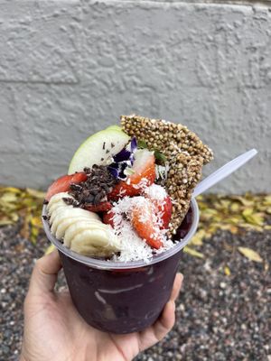 Acai bowl $18.50  at Linden Organic in Gilbert