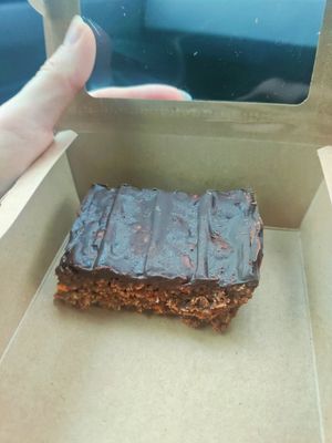 Chocolate flapjack at Syke Farm Tea Room in Cockermouth