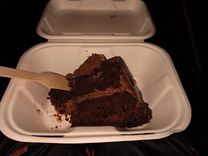 Chocolate cake at Syke Farm Tea Room in Cockermouth