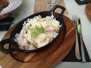 Rice pasta.

Photo by: Urška P. on Facebook at Hiša Ančka in Slovenj Gradec