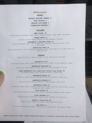 Non-vegan vegan pizza on the menu at The Montauk Beach House in Montauk