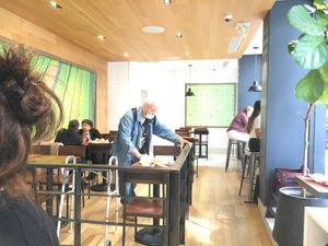 Inside seating. at fresh&co - 85th & Lexington in New York City