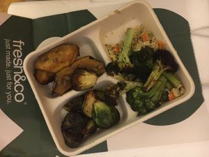 Bowl with grain and veggies. at fresh&co - 85th & Lexington in New York City
