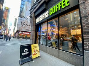 store front  at Gregory's Coffee - 7th Ave in New York City