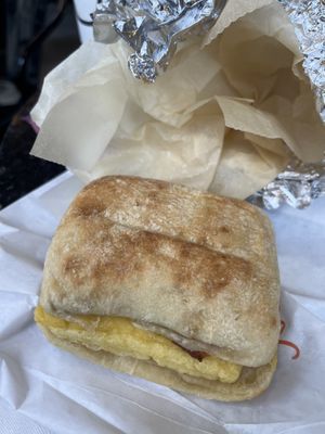 Vegan Bacon Egg and Cheese  at Gregory's Coffee - 7th Ave in New York City
