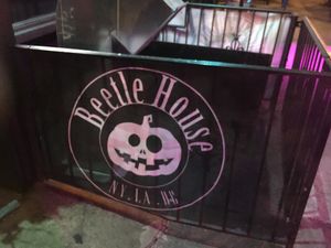 Sign in front at Beetle House in New York City