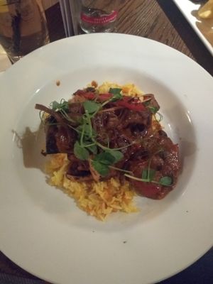 Vegan sweet potato curry at The Badger in Newcastle Upon Tyne