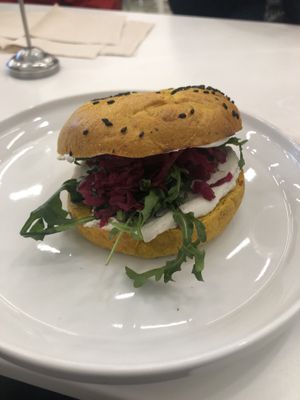 Savory turmeric bagel at Alchemy - Grandview in Columbus