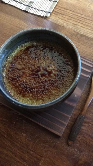 Green tea matcha crème brûlée  at Ryukishin - Richelieu in Paris
